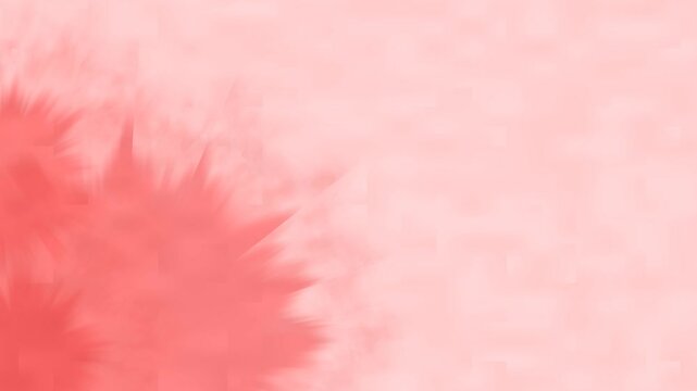 Abstract artwork featuring radial bursts of coral and blush tones, with a soft, blurred effect