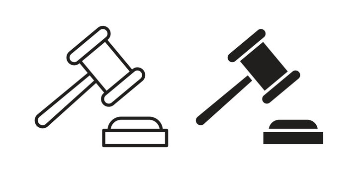 Auction icon. Outline and flat icons collection. EPS10