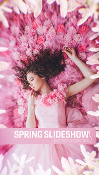 Spring Slideshow. Vertical Stories Opener for Social Media.