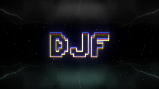 DJF Neon text with retro background