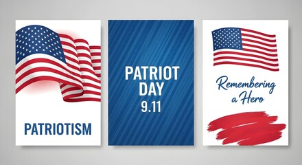 Patriot day 9 11 american flag tribute banners