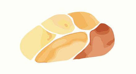 Obraz premium Cornbread loaf in modern flat design style with warm tones 