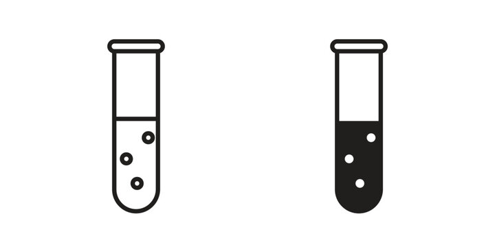 Chemical Tube icon. Outline and flat icons collection. EPS10