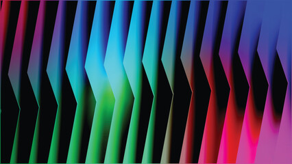 Colorful abstract lines creating a modern metallic pattern with light and texture