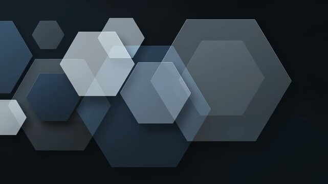 Modern abstract hexagons in dark blue background