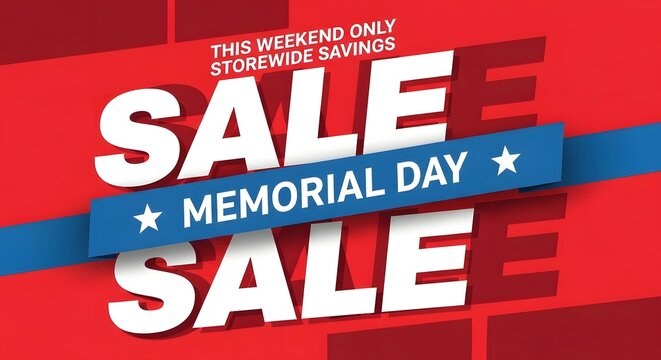 Memorial day sale event advertisement with deep discounts