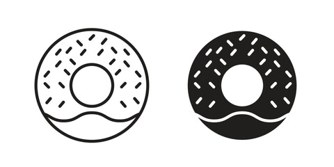 Fototapeta premium Donut icon. Outline and flat icons collection. EPS10