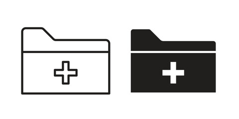 Fototapeta premium File medical icon. Outline and flat icons collection. EPS10