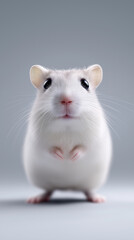 Cute hamster portrait with soft fur and bright eyes isolated against a clean background.
