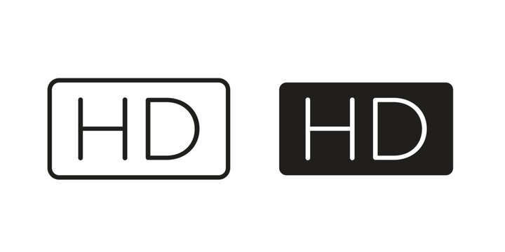 High definition icon. Outline and flat icons collection. EPS10