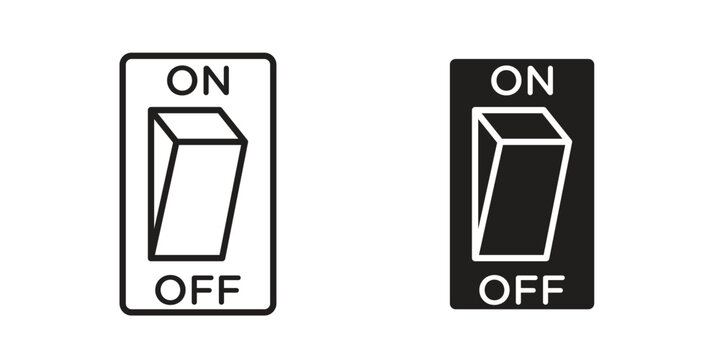 Light switch off icon. Outline and flat icons collection. EPS10