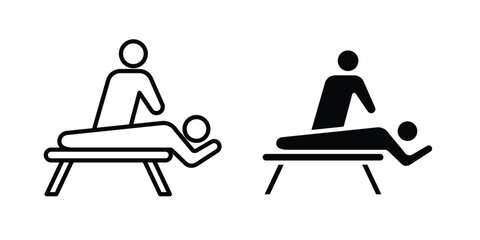 Massage icon. Outline and flat icons collection. EPS10