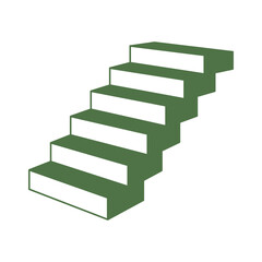 Perspective staircase illustration. Vector icon of upward steps with angle and clean structure.
