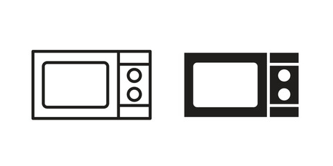 Obraz premium Microwave icon. Outline and flat icons collection. EPS10