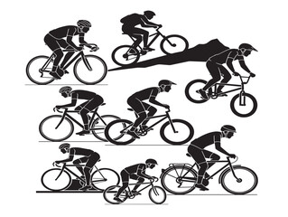Obraz premium Cycling sport silhouette with an energetic and scenic road race