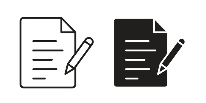 Note icon. Outline and flat icons collection. EPS10