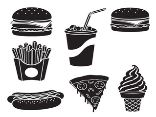 Fast food silhouette with a quick and recognizable design