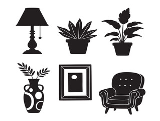 Interior decor silhouette with a chic and tasteful design