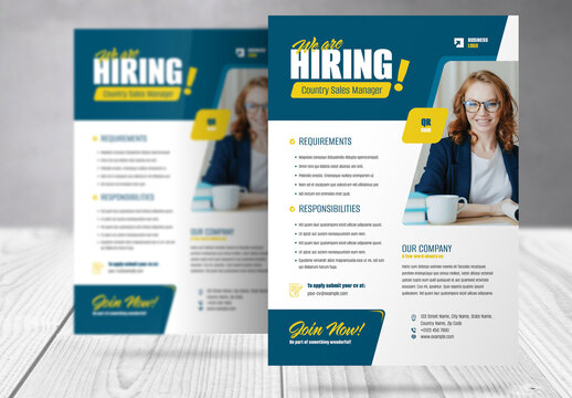 Employee Hiring Business Flyer Template 