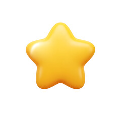 A shiny yellow star on transparent background