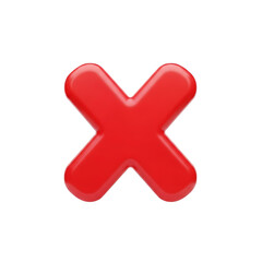 Obraz premium A large red X symbol on a black background on transparent background