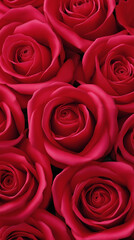 Obraz premium Seamless pattern of fresh red roses forming a romantic floral background. 