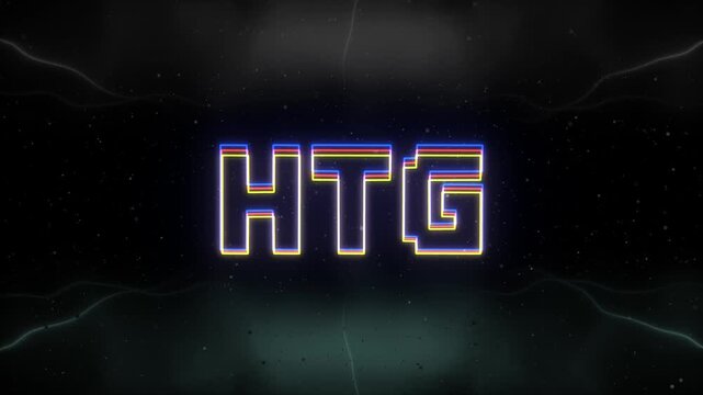 HTG Neon text with retro background