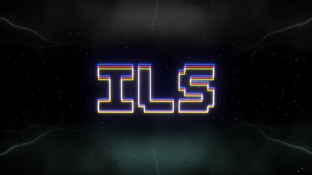 ILS Neon text with retro background