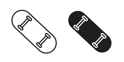 Skateboard icon. Outline and flat icons collection. EPS10