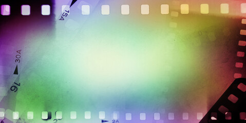 Colorful film frames background