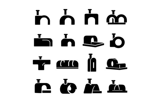 Pure shape image minimal simple generation solid vector cable icon utility modern