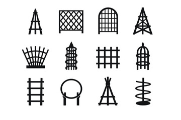 Naklejka premium Silhouette solid garden generation geometric image plant icon vector flat support simple