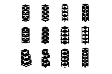Vector room vertical icon image corner tower design generation tall unit layered