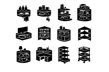 Everyday shelf functional interior organization image generation room simple use vector furniture