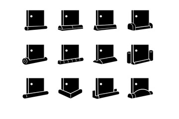 Home clean vector modern doorway icon neutral blocker door stopper contemporary aesthetic