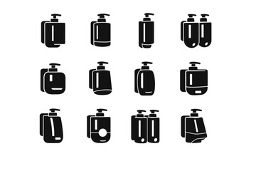 Hand solution pump dispenser form modern icon soap fixture storage mounted vector