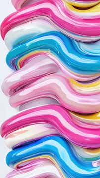 Ultra-smooth looping flow of refreshing toothpaste gel with glossy texture and clean appearance.