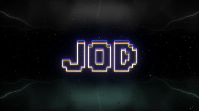 JOD Neon text with retro background