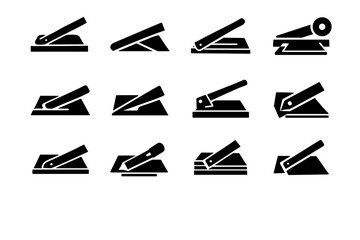 Silhouette cutter shape simplified vector design paper generation solid form icon image