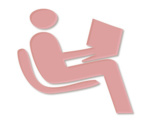 Person working on laptop sitting in chair