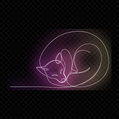 Simple Cat Line Drawing