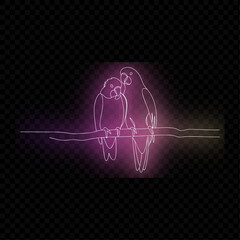 Neon Birds On Branch