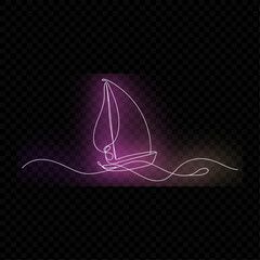 Simple Boat Line Drawing