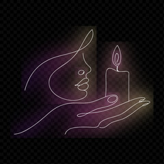 Simple Face With Candle Light