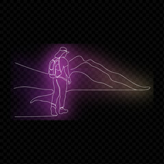 Person Walking With Backpack