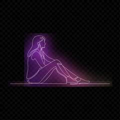 Simple Woman Sitting Alone