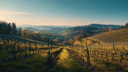 Obraz premium Vineyard Landscape in Styria, Austria