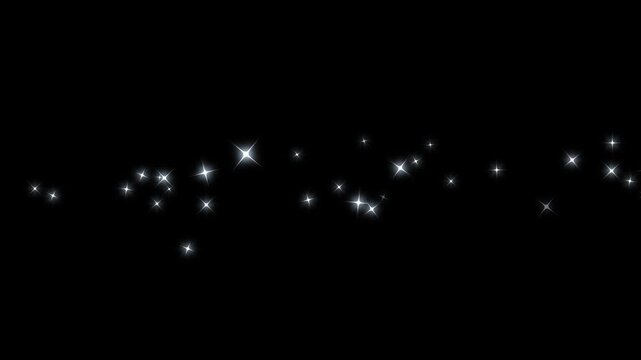 4k white glowing glitter particle trail on black screen, magic sparkles glitter line stars, magic dust, pixie dust path, sparkling star transition effect, glitter stars particles background overlay