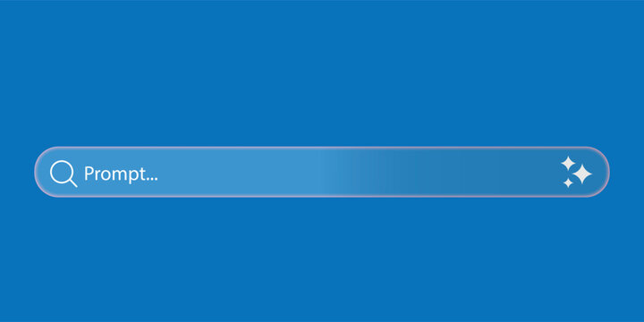 Search bar with magic effect, concept of ai art generation and prompt input