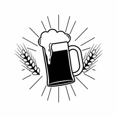 vector illustration of a beer mug